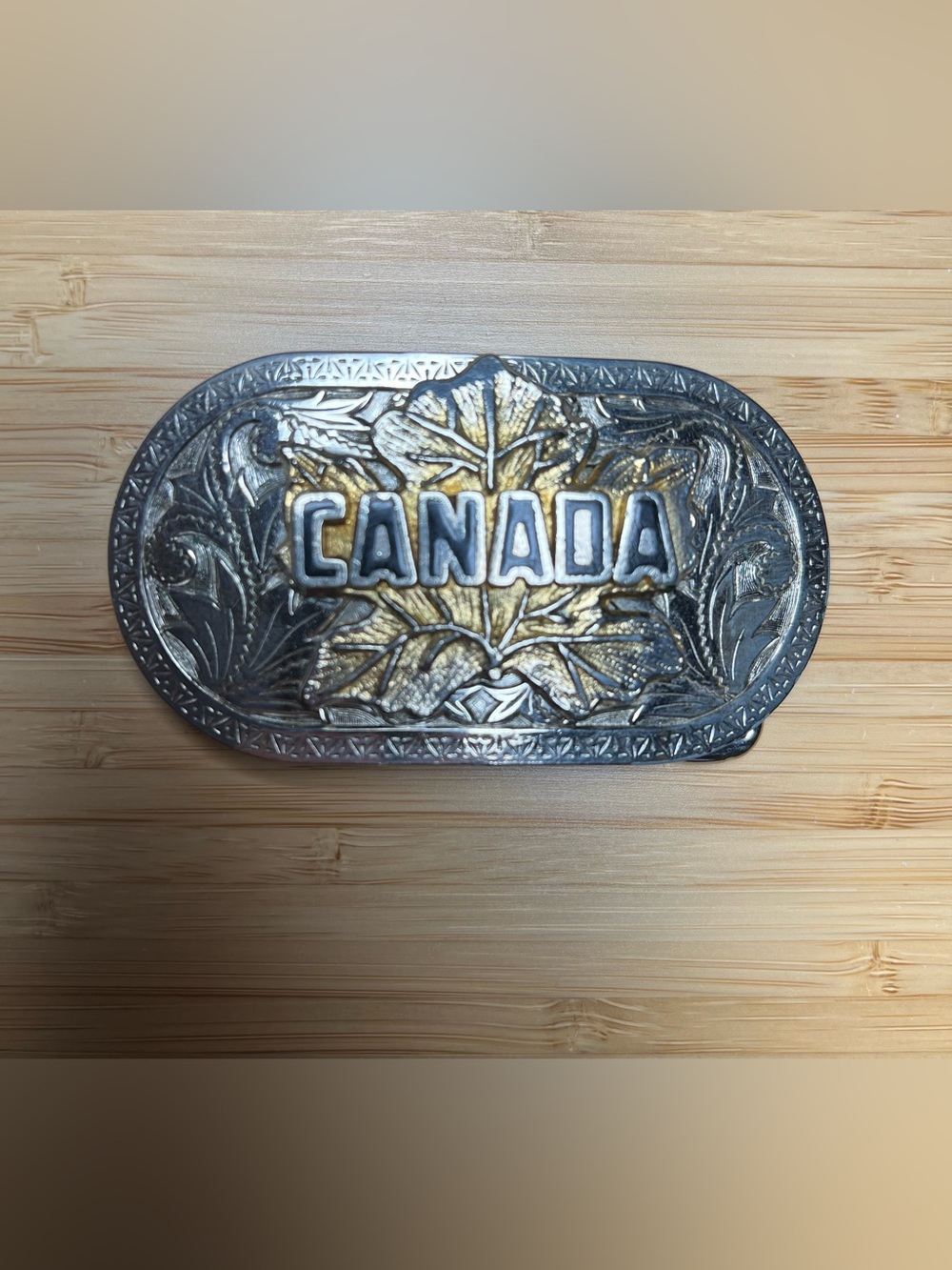 Vintage Canada Maple Leaf Belt Buckle